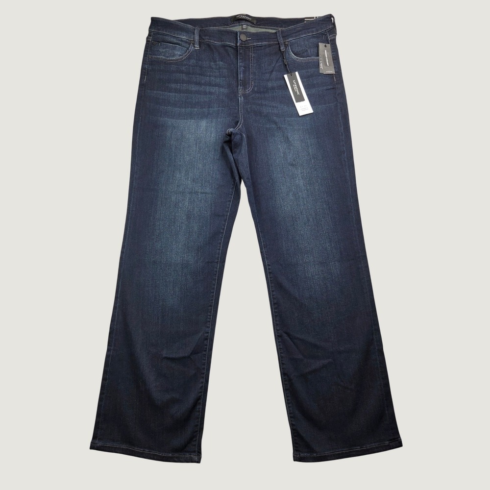 Liverpool Kennedy Straight Jeans Women 20 Halifax Dark Wash Blue Eco Stretch NWT